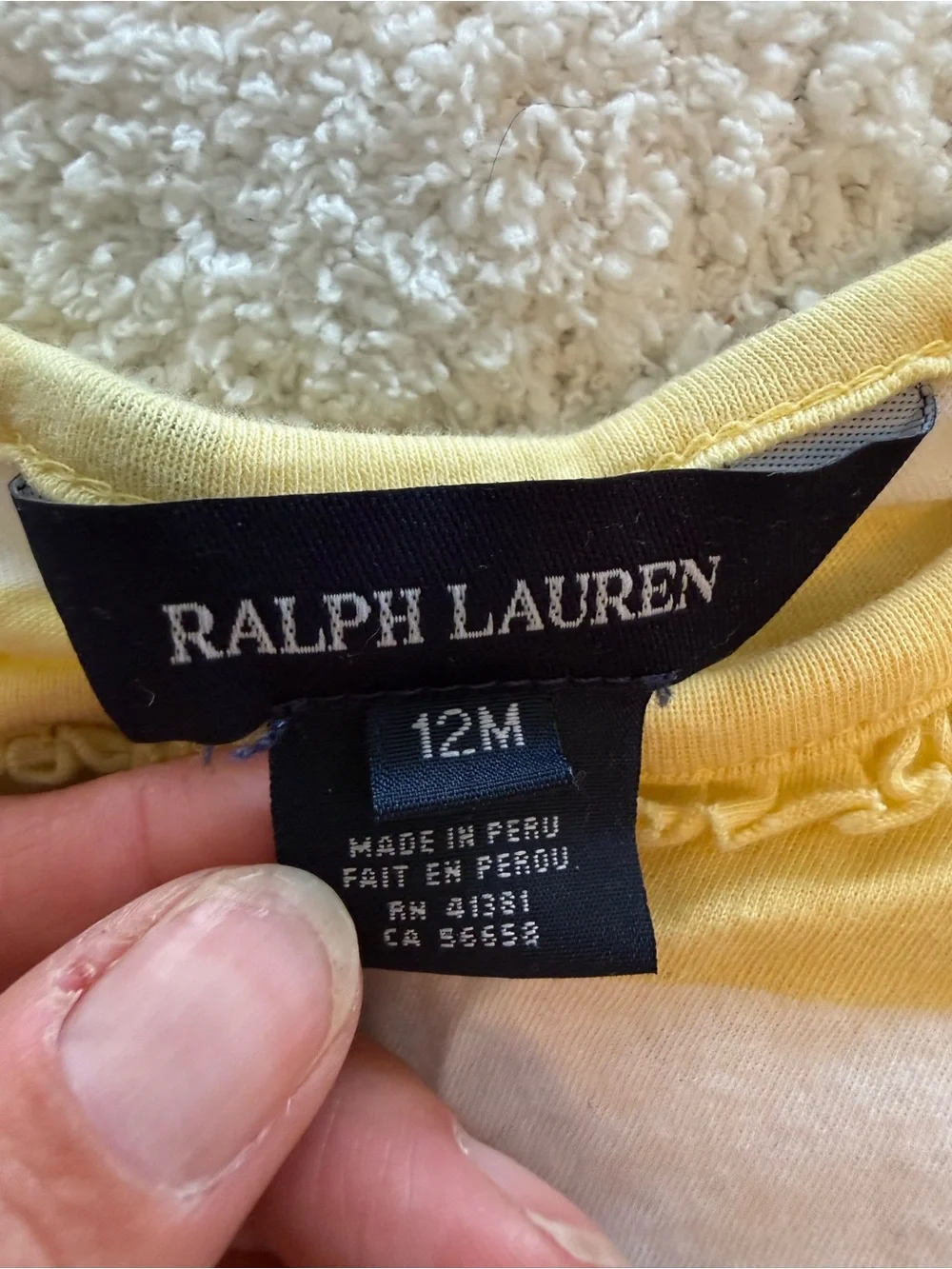Ralph Lauren Yellow & White Striped and White Short-Sleeve Baby Tops - 2 Pack